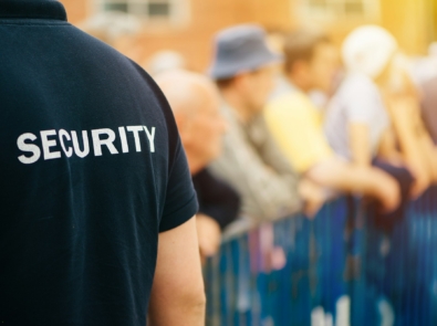 Member of security guard team on public event