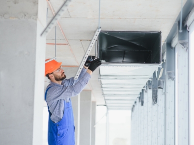 Commercial Building Ventilation Rectangle Canals. Air Distribution.