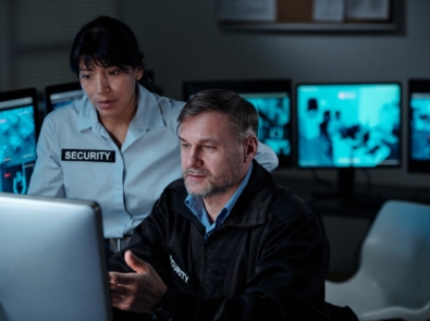 Security guards working in team