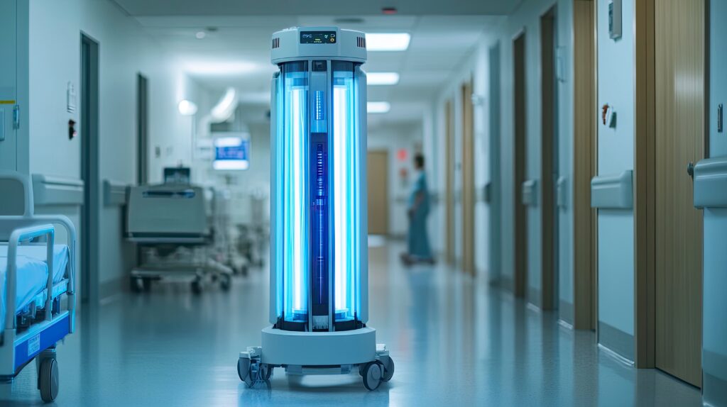 Modern hospital technology: advanced disinfection robot in clinical environment
